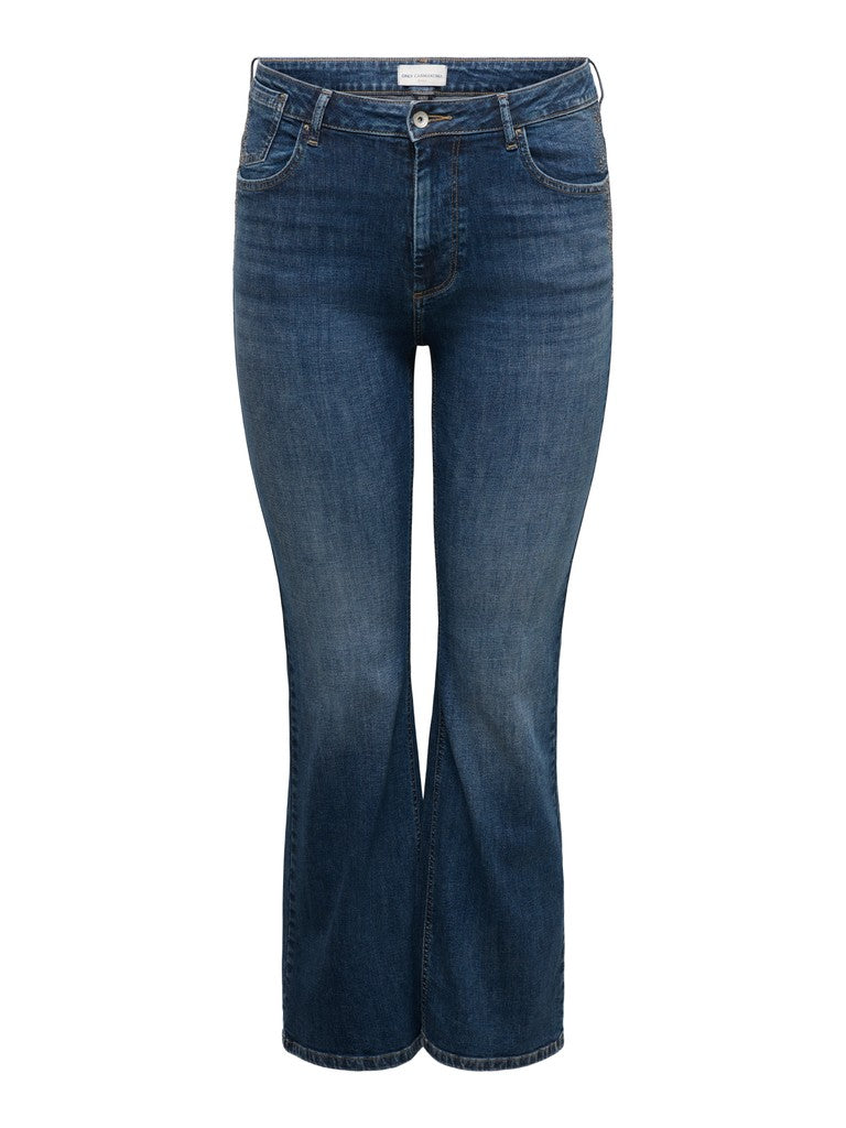 Jeans a zampa con dettaglio strass