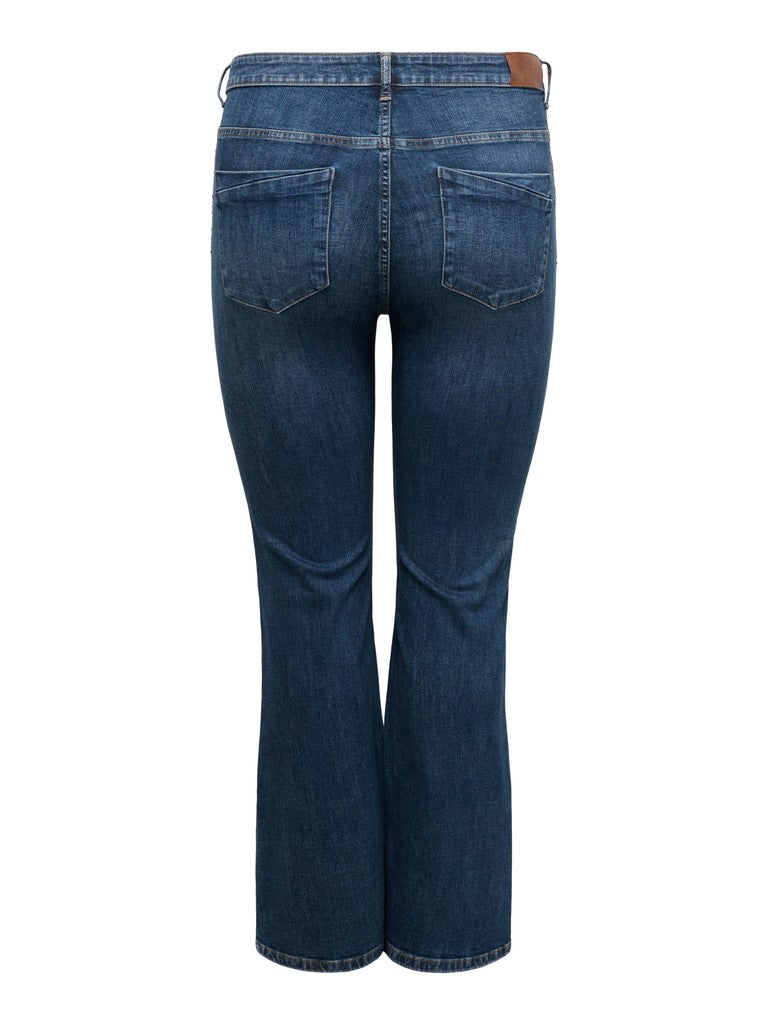 Jeans a zampa con dettaglio strass