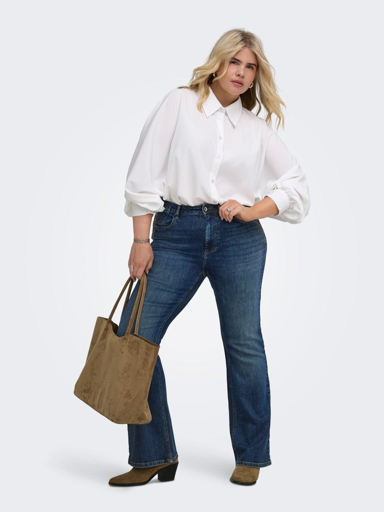 Jeans a zampa con dettaglio strass