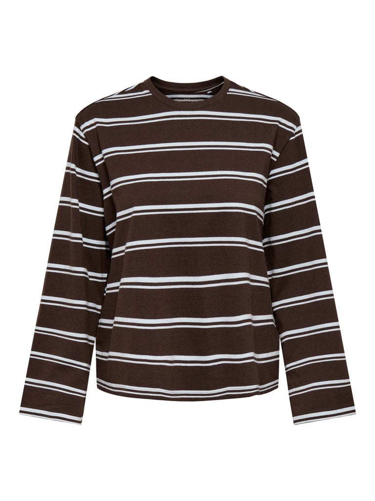 T-shirt a righe a maniche lunghe