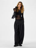 Top in tulle a maniche lunghe
