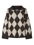 Cardigan a quadri in maglia