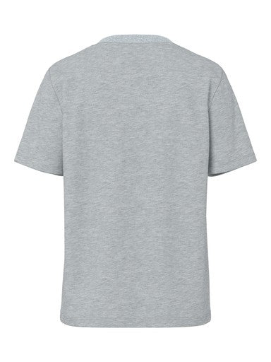 T-shirt a maniche corte con scollo lurex