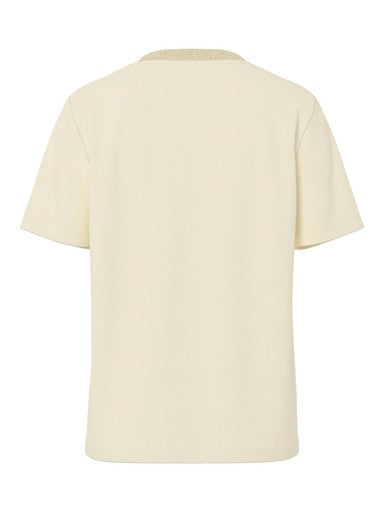T-shirt a maniche corte con scollo lurex