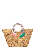 Borsa in paglia con foulard