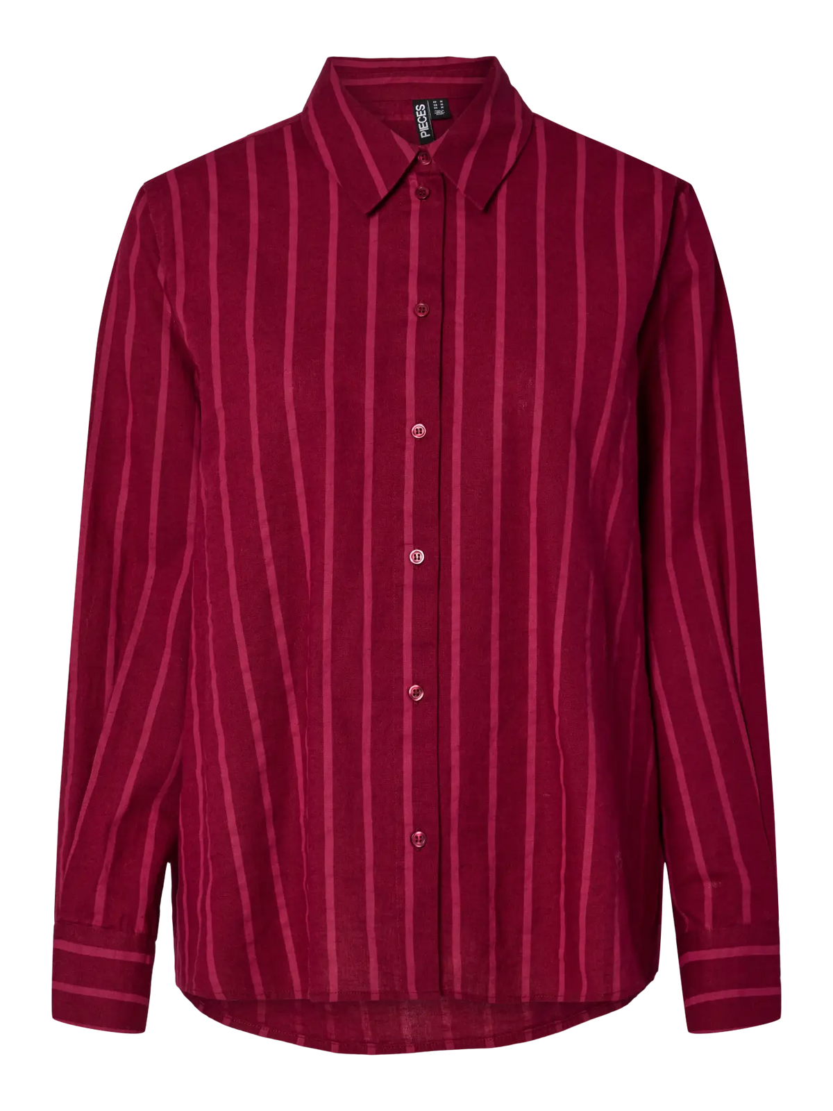 Camicia da donna fucsia con righe verticali