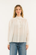Camicia gessata con rouches
