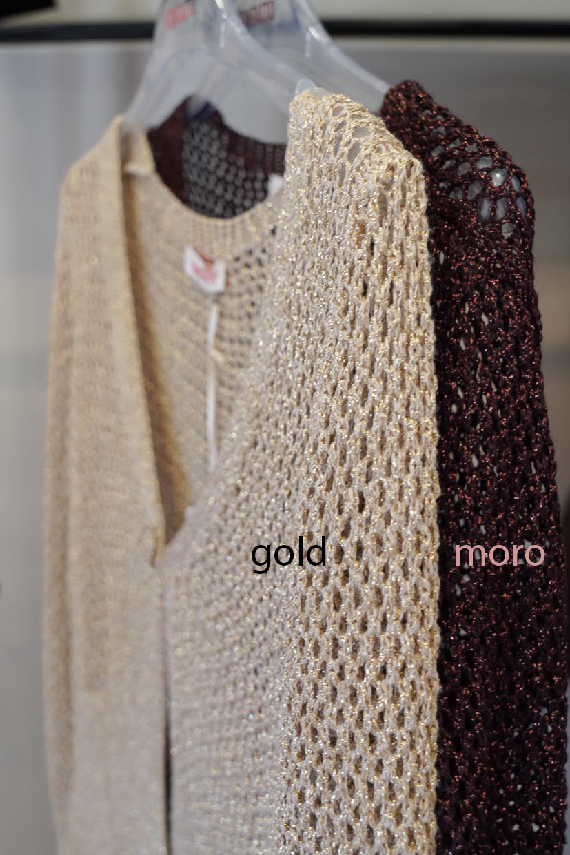 Cardigan lurex traforato