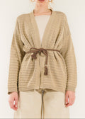 Cardigan con frange e cinturino Kontatto 