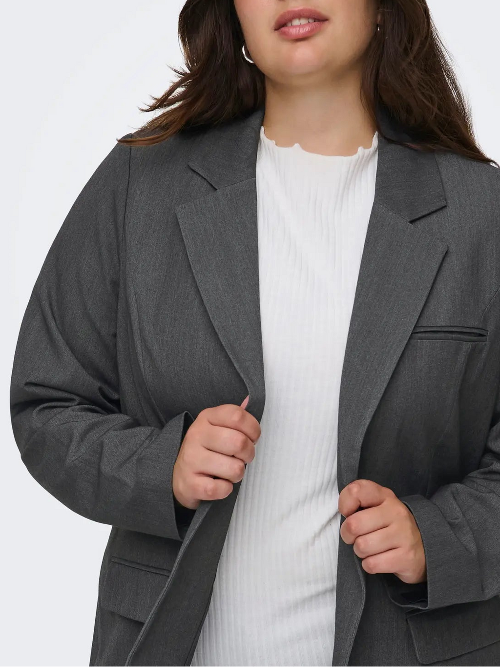 Giacca da donna monopetto con cinturino taglie curvy
