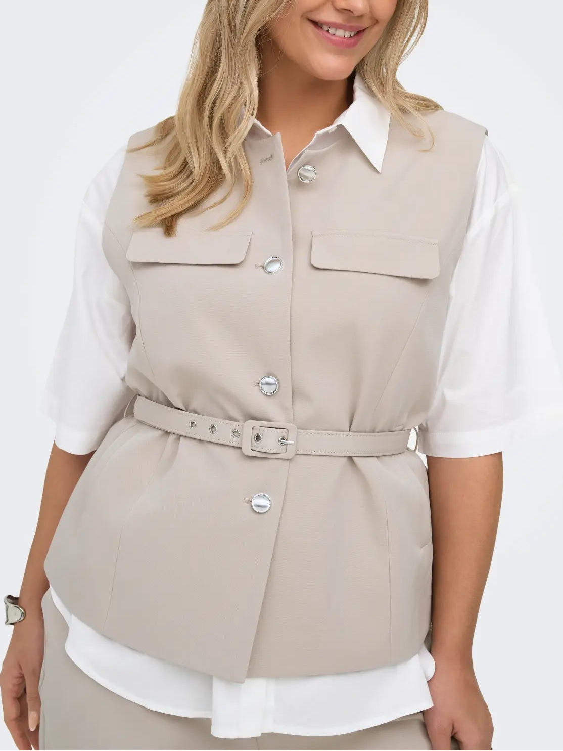 Gilet con cintura taglie curvy