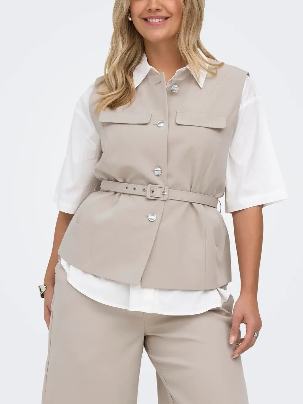 Gilet con cintura taglie curvy