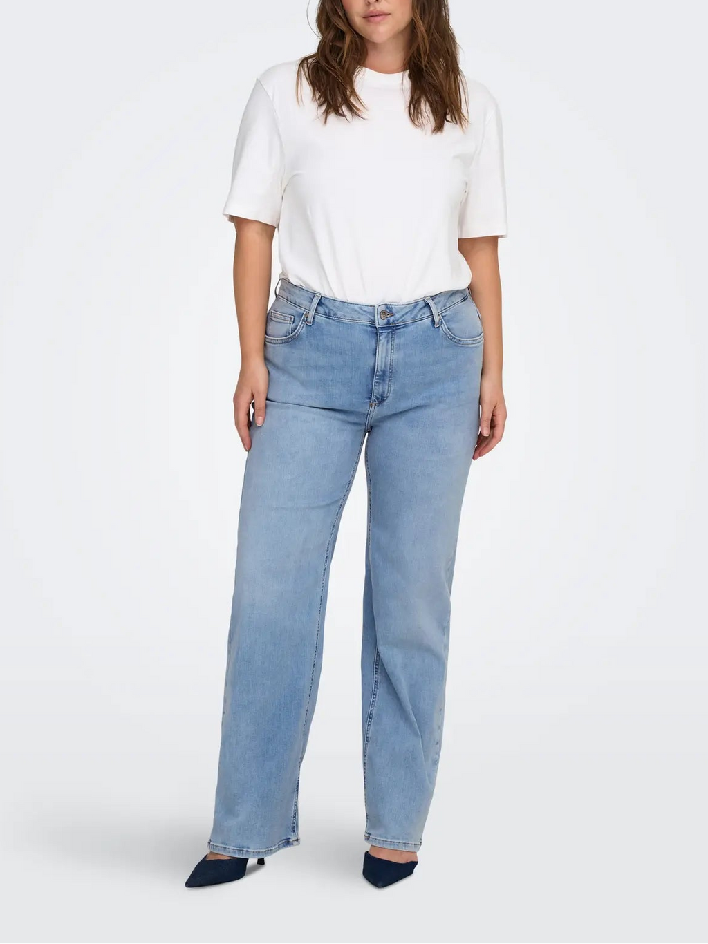 Jeans gamba dritta lavaggio chiaro taglie curvy