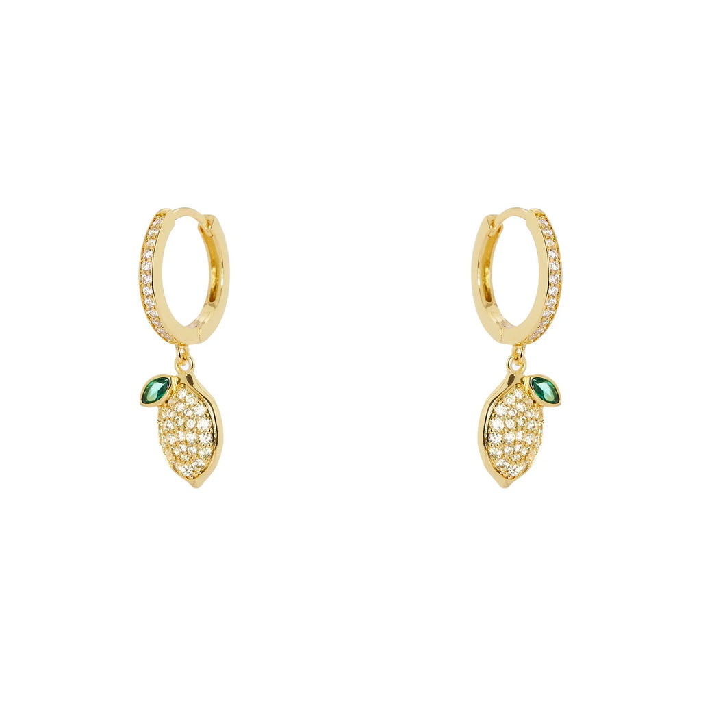 Orecchini cerchio e limone pavé Juicy by Sodini
