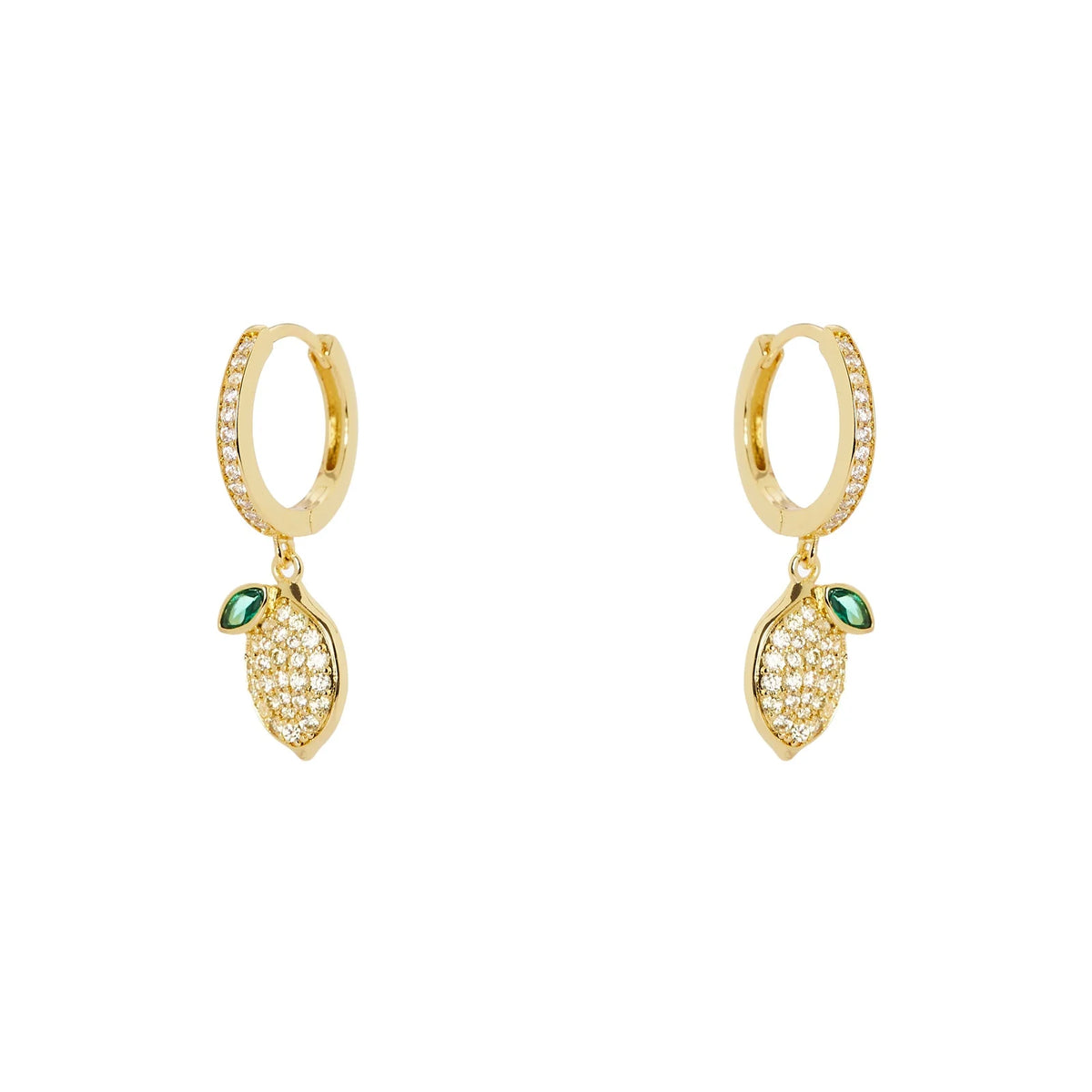 Orecchini cerchio e limone pavé Juicy by Sodini