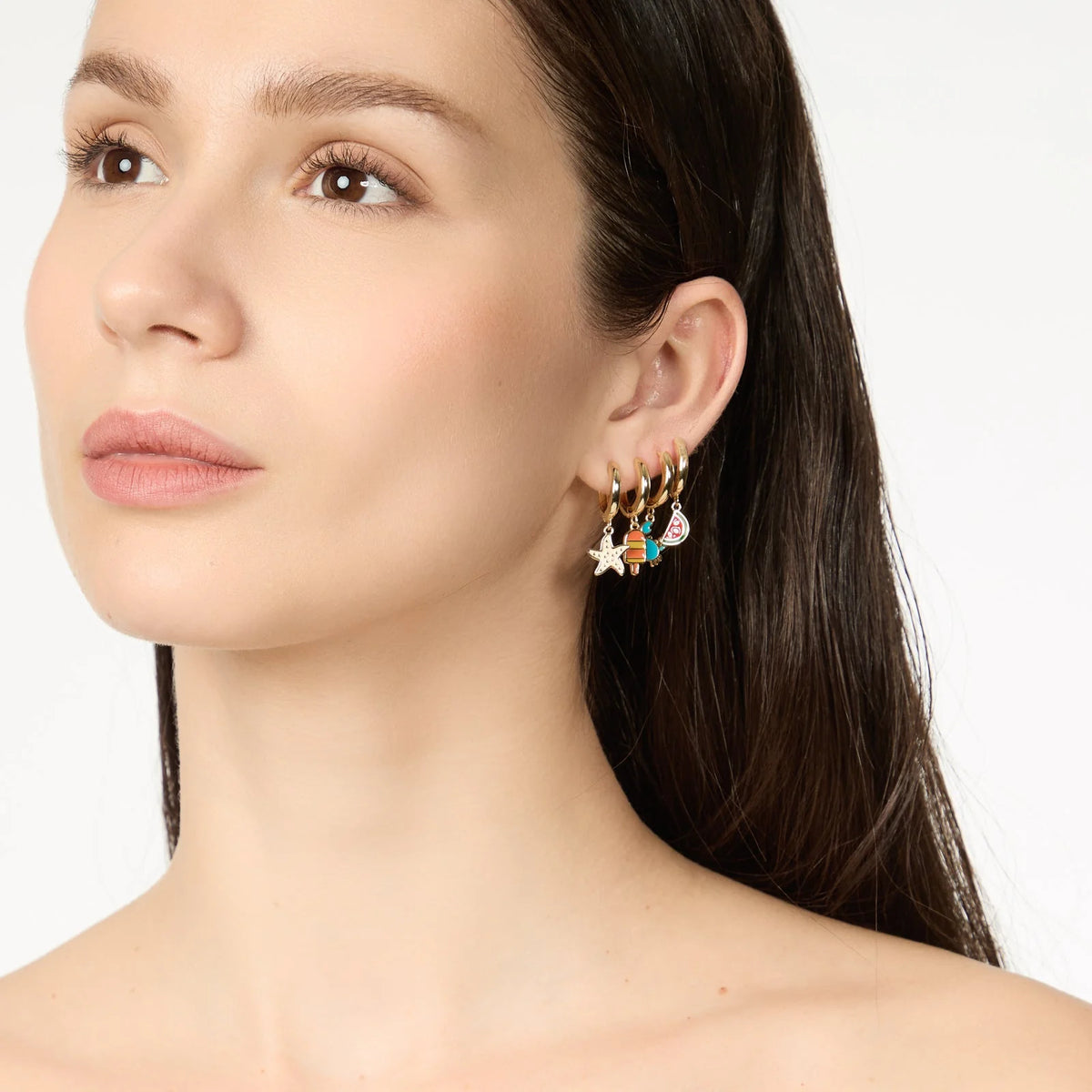 Orecchini a cerchietto con stellina marina summer mania by Sodini