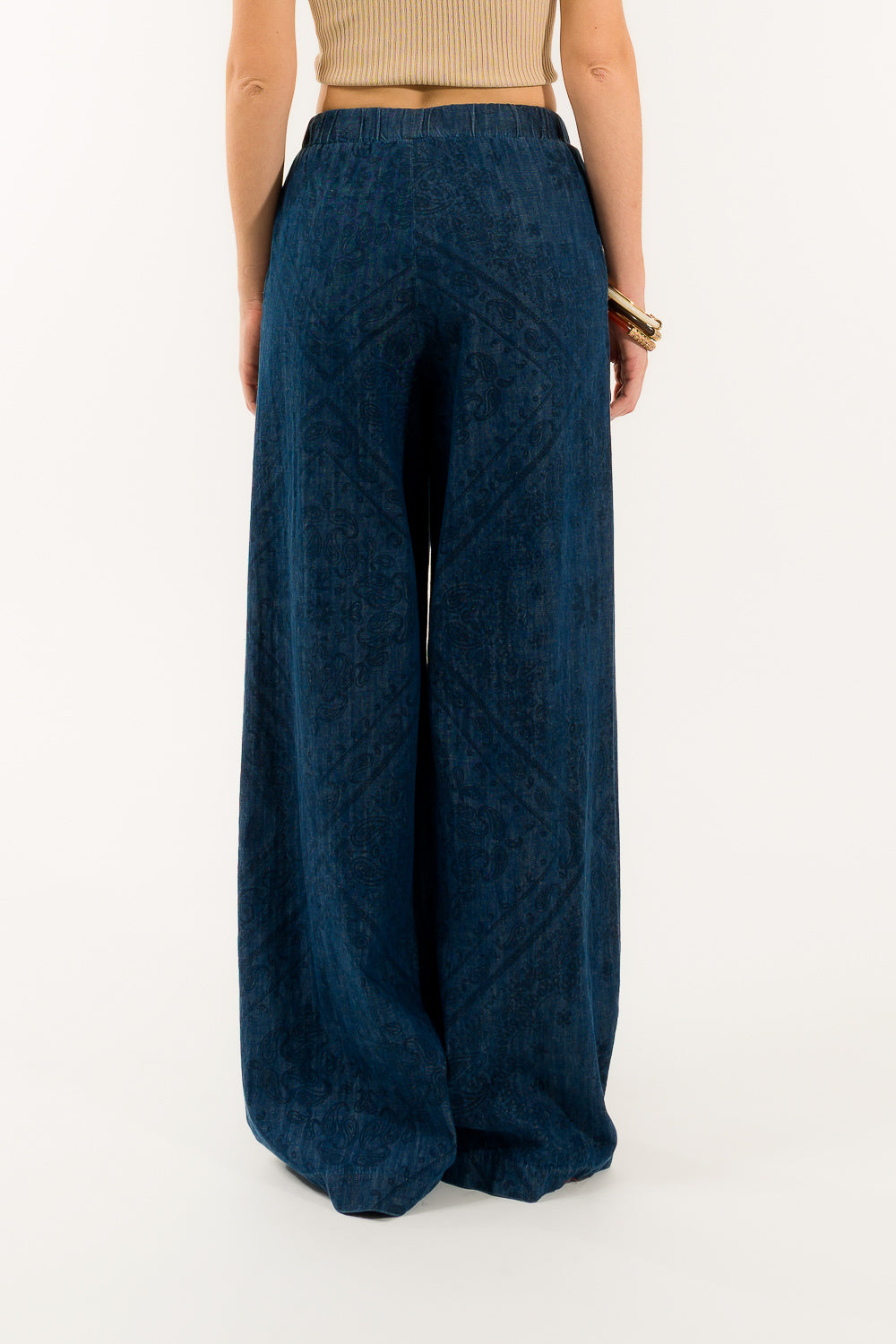 Pantalone palazzo stampato Kontatto