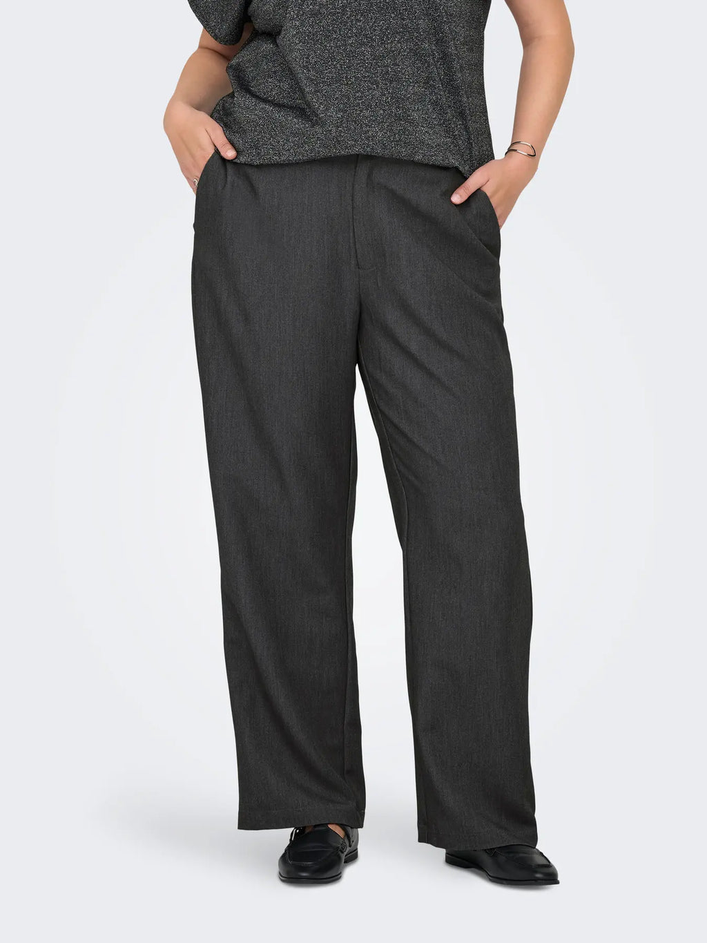 Pantalone da donna sartoriale grigio taglie curvy