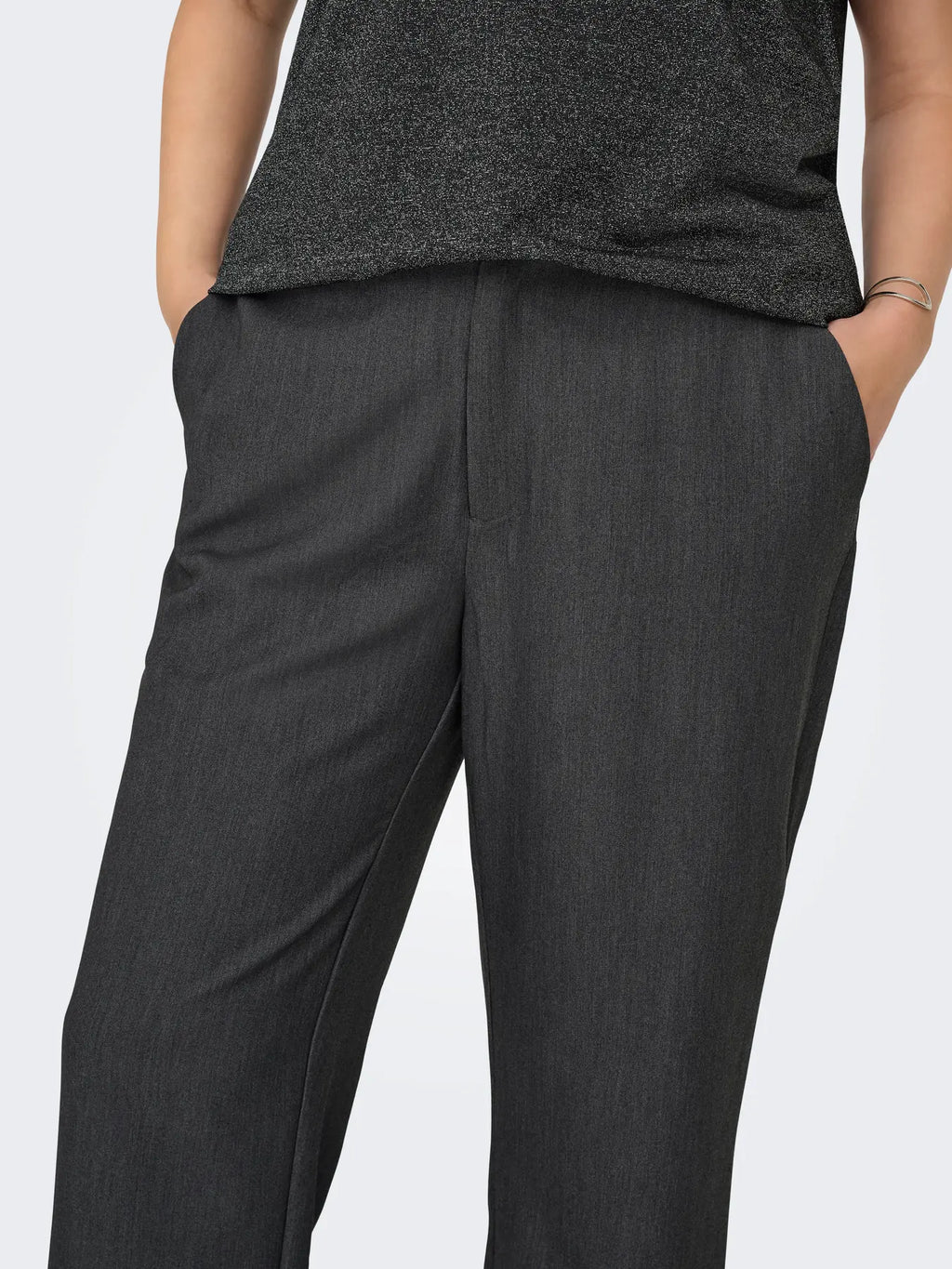 Pantalone da donna sartoriale grigio taglie curvy