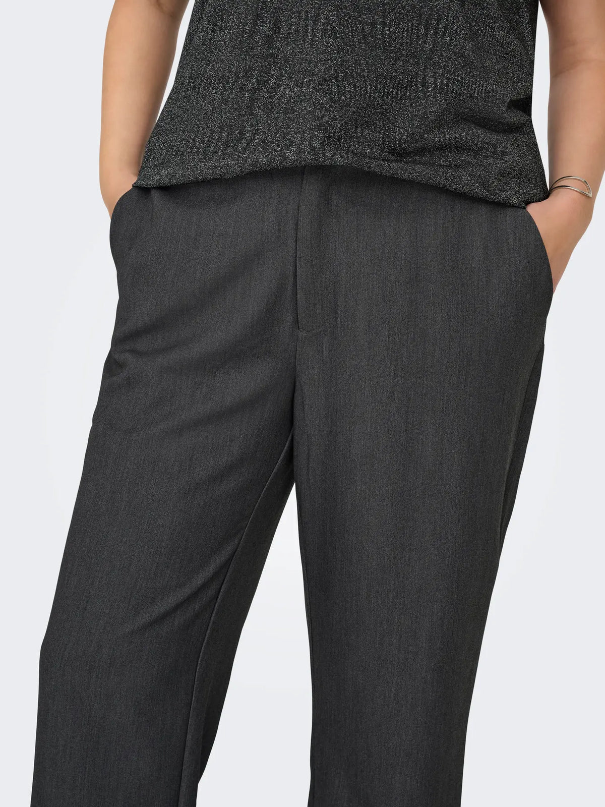 Pantalone da donna sartoriale grigio taglie curvy