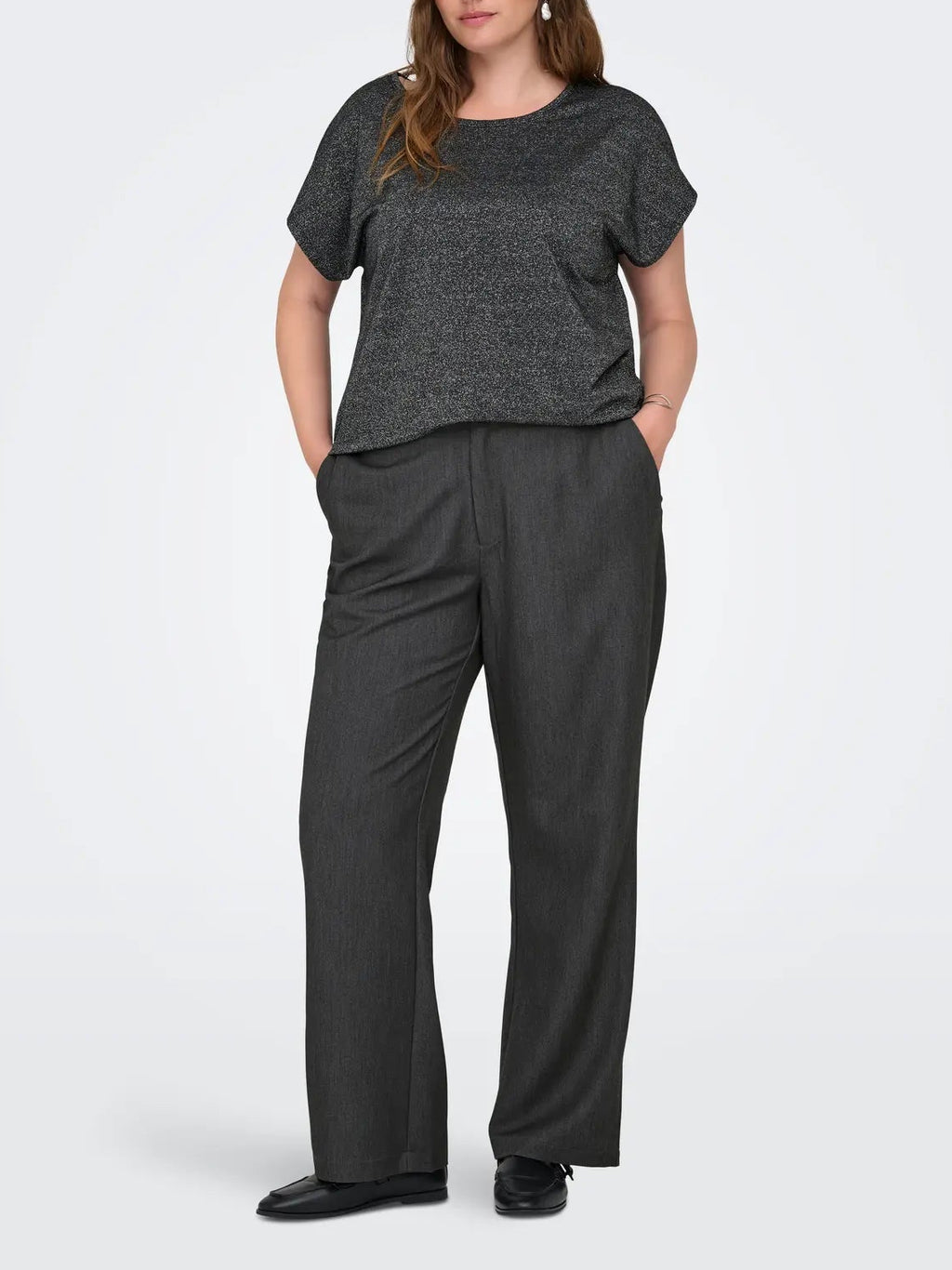 Pantalone da donna sartoriale grigio taglie curvy
