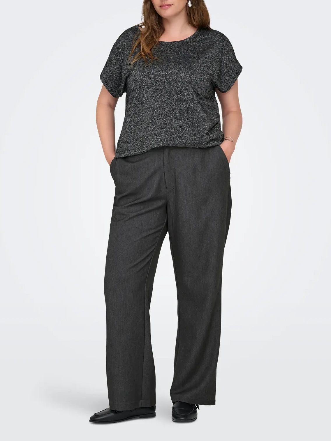 Pantalone da donna sartoriale grigio taglie curvy