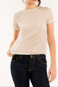 T-shirt da donna in tulle con strass