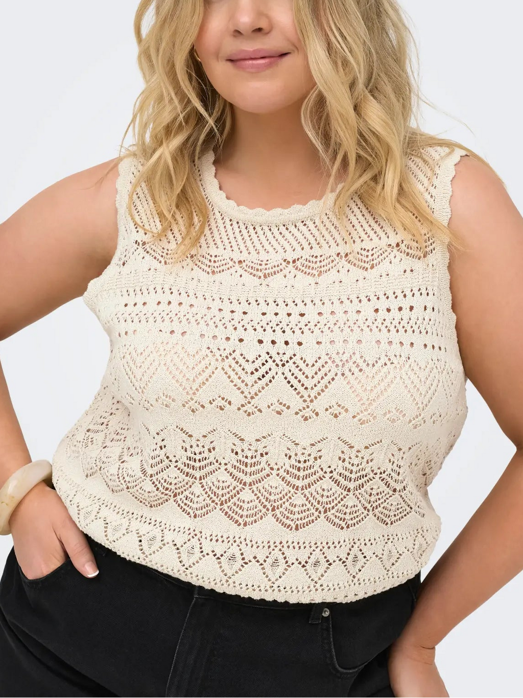 Top reversibile traforato taglie curvy