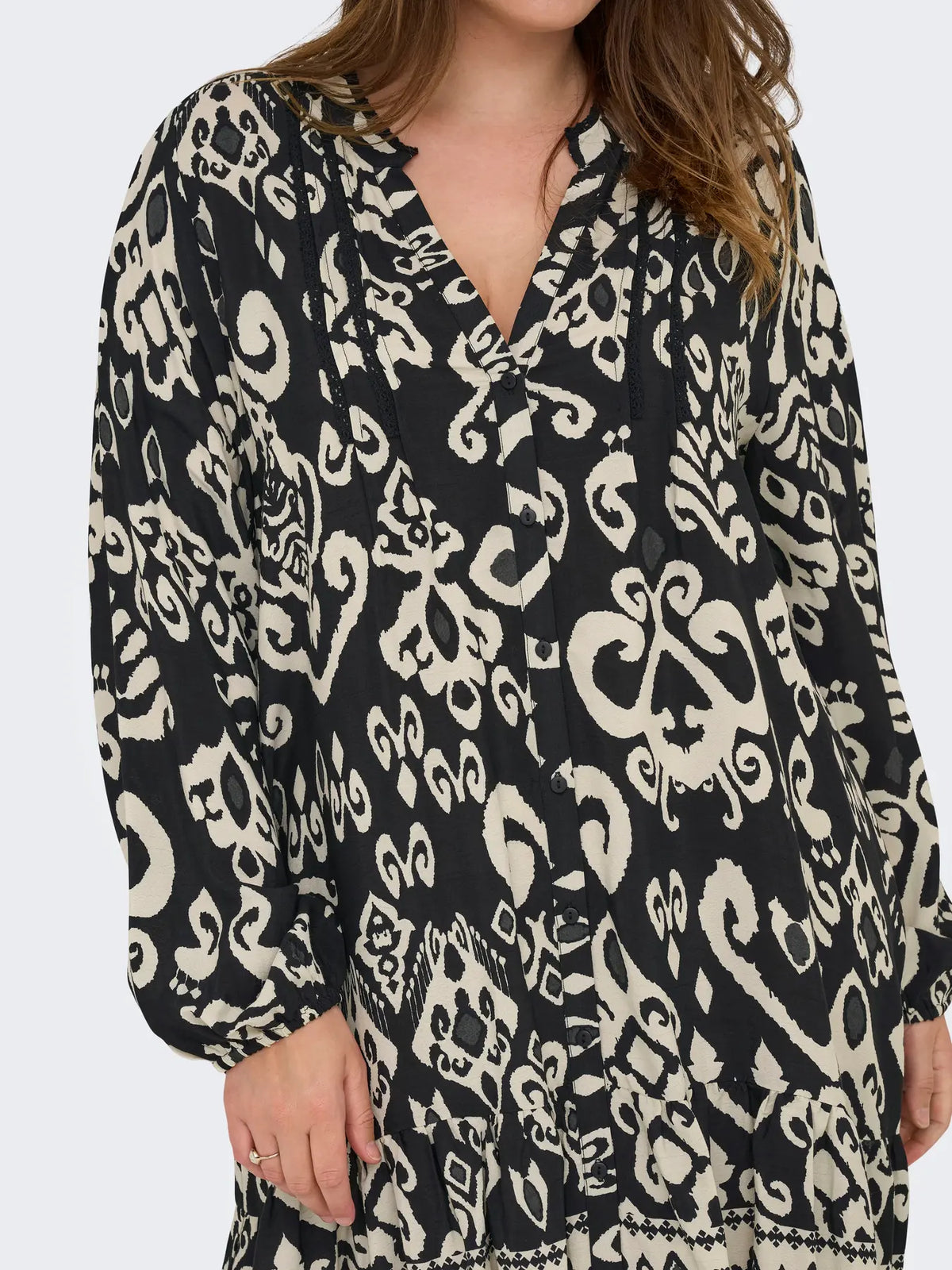 Abitino fantasia con manica lunga taglie curvy